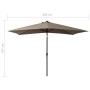 Umbrella with LED and taupe gray steel pole 2x3 m by vidaXL, Umbrellas - Ref: Foro24-313789, Price: 76,34 €, Discount: %