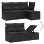 Set de muebles de jardín 5 pzas y cojines ratán sintético negro de , Conjuntos de jardín - Ref: Foro24-3264391, Precio: 347,3...