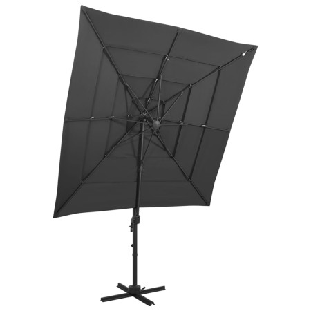 4-tier parasol with anthracite aluminum pole 250x250 cm by vidaXL, Umbrellas - Ref: Foro24-313822, Price: 193,33 €, Discount: %