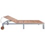 Sun lounger with solid acacia wood and galvanized steel cushion. by , Loungers - Ref: Foro24-3061555, Price: 270,93 €, Discou...