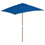 Garden umbrella with blue wooden pole 150x200 cm by vidaXL, Umbrellas - Ref: Foro24-313885, Price: 41,35 €, Discount: %