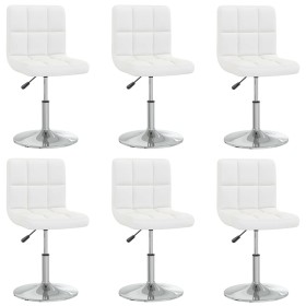 Sillas de comedor 6 unidades cuero sintético blanco de , Sillas de comedor - Ref: Foro24-3087428, Precio: 335,99 €, Descuento: %