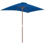 Garden umbrella with blue wooden pole 150x200 cm by vidaXL, Umbrellas - Ref: Foro24-313885, Price: 41,35 €, Discount: %