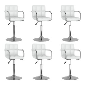 Swivel dining chairs, 6 units, white synthetic leather by , dining chairs - Ref: Foro24-3087896, Price: 346,99 €, Discount: %