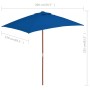 Garden umbrella with blue wooden pole 150x200 cm by vidaXL, Umbrellas - Ref: Foro24-313885, Price: 41,35 €, Discount: %