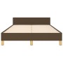 Estructura de cama con cabecero de tela marrón oscuro 120x200cm de , Camas y somieres - Ref: Foro24-3125206, Precio: 179,54 €...