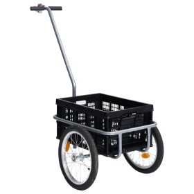 Remolque de bicicleta con caja plegable 50 L negro 60 kg de vidaXL, Remolques para bicicletas - Ref: Foro24-92599, Precio: 11...