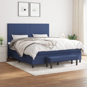 Box spring bed with blue fabric mattress 180x200 cm by , Beds and slatted bases - Ref: Foro24-3136459, Price: 654,84 €, Disco...