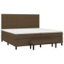 Cama box spring con colchón tela marrón oscuro 200x200 cm de , Camas y somieres - Ref: Foro24-3136624, Precio: 721,12 €, Desc...