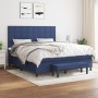 Box spring bed with blue fabric mattress 160x200 cm by , Beds and slatted bases - Ref: Foro24-3136611, Price: 615,25 €, Disco...