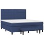 Box spring bed with blue fabric mattress 160x200 cm by , Beds and slatted bases - Ref: Foro24-3136611, Price: 627,19 €, Disco...