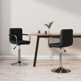 Swivel dining chairs 2 units black synthetic leather by , dining chairs - Ref: Foro24-334574, Price: 119,99 €, Discount: %