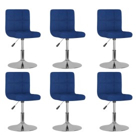 Sillas de comedor giratorias 6 unidades tela azul de , Sillas de comedor - Ref: Foro24-3087462, Precio: 247,99 €, Descuento: %