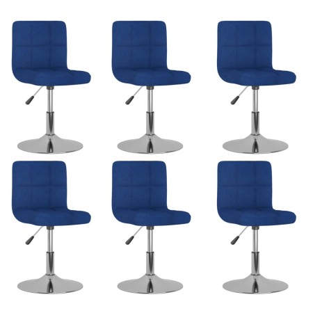 Sillas de comedor giratorias 6 unidades tela azul de , Sillas de comedor - Ref: Foro24-3087462, Precio: 277,01 €, Descuento: %