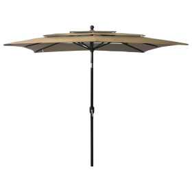 3-level umbrella with a taupe grey aluminum pole 2.5x2.5 m by vidaXL, Umbrellas - Ref: Foro24-313839, Price: 77,86 €, Discoun...