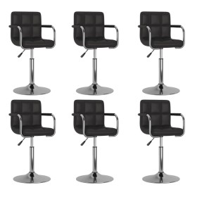 Swivel dining chairs 6 units black synthetic leather by , dining chairs - Ref: Foro24-3087897, Price: 346,99 €, Discount: %