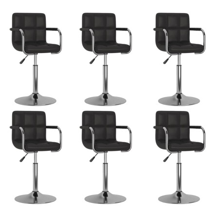 Swivel dining chairs 6 units black synthetic leather by , dining chairs - Ref: Foro24-3087897, Price: 371,66 €, Discount: %