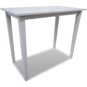 Mesa alta de madera blanca de vidaXL, Mesas de cocina y de comedor - Ref: Foro24-241701, Precio: 107,18 €, Descuento: %