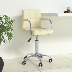 Cream-colored fabric swivel office chair by , Office chairs - Ref: Foro24-334669, Price: 91,99 €, Discount: %