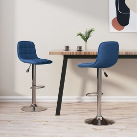 Kitchen stools 2 units blue fabric by , Kitchen stools - Ref: Foro24-333949, Price: 124,44 €, Discount: %