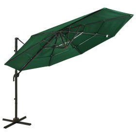 4-tier parasol with green aluminum pole 3x3 m by vidaXL, Umbrellas - Ref: Foro24-313829, Price: 193,99 €, Discount: %