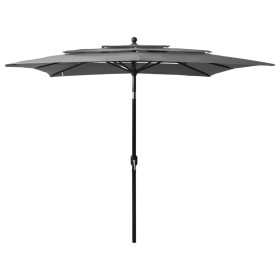 3-level parasol with anthracite gray aluminum pole 2.5x2.5 m by vidaXL, Umbrellas - Ref: Foro24-313838, Price: 75,99 €, Disco...