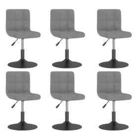 Sillas de comedor giratorias 6 uds de terciopelo gris claro de , Sillas de comedor - Ref: Foro24-3087492, Precio: 336,99 €, D...