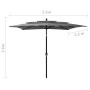 3-level parasol with anthracite gray aluminum pole 2.5x2.5 m by vidaXL, Umbrellas - Ref: Foro24-313838, Price: 75,70 €, Disco...