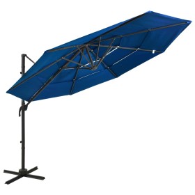 4-stufiger Sonnenschirm mit blauem Aluminiummast 3x3 m von vidaXL, Sonnenschirme - Ref: Foro24-313835, Preis: 158,99 €, Rabat...