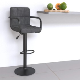 Dark gray velvet kitchen stool by , Kitchen stools - Ref: Foro24-334649, Price: 81,99 €, Discount: %