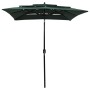 3-level umbrella with a green aluminum pole 2x2 m by vidaXL, Umbrellas - Ref: Foro24-313845, Price: 57,99 €, Discount: %