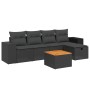 6-teiliges Gartensofa-Set und Kissen aus schwarzem Kunststoff-Rattan. von , Gartensets - Ref: Foro24-3265164, Preis: 373,13 €...