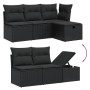 6-teiliges Gartensofa-Set und Kissen aus schwarzem Kunststoff-Rattan. von , Gartensets - Ref: Foro24-3265164, Preis: 373,13 €...