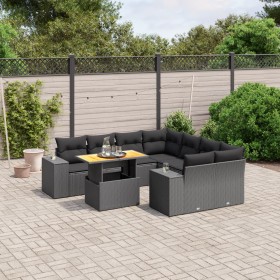 Garden sofa set 8 pieces and black synthetic rattan cushions by , Garden sets - Ref: Foro24-3272560, Price: 636,01 €, Discoun...