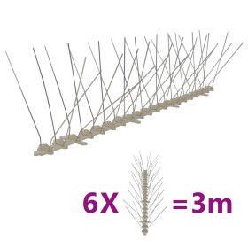 Set of 6-row bird and pigeon spikes, 4 rows, 3 meters. by , Animal repellents - Ref: Foro24-170233, Price: 28,99 €, Discount: %