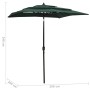 3-stöckiger Regenschirm mit grüner Aluminiumstange 2x2 m von vidaXL, Sonnenschirme - Ref: Foro24-313845, Preis: 57,99 €, Raba...