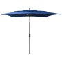 Sombrilla de 3 niveles con poste aluminio azul azure 2,5x2,5 m de vidaXL, Sombrillas - Ref: Foro24-313843, Precio: 73,64 €, D...