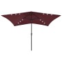 Umbrella with LED and burgundy red steel pole 2x3 m by vidaXL, Umbrellas - Ref: Foro24-313790, Price: 67,02 €, Discount: %