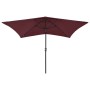 Umbrella with LED and burgundy red steel pole 2x3 m by vidaXL, Umbrellas - Ref: Foro24-313790, Price: 67,99 €, Discount: %