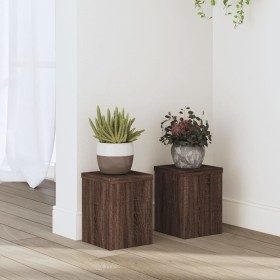 Soportes de plantas 2 uds madera marrón roble 15x15x20 cm de , Soportes para macetas - Ref: Foro24-852894, Precio: 27,99 €, D...