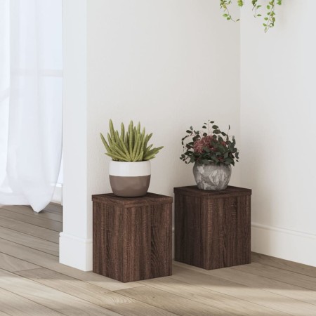 Plant stands 2 units brown oak wood 15x15x20 cm by , Pot stands - Ref: Foro24-852894, Price: 27,23 €, Discount: %