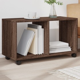 Engineered wood brown oak 72x33x42.5 cm wheeled cabinet by , Side tables - Ref: Foro24-853143, Price: 40,81 €, Discount: %