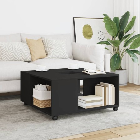 Engineered wood black coffee table 80x80x40 cm by , Coffee table - Ref: Foro24-853174, Price: 82,99 €, Discount: %