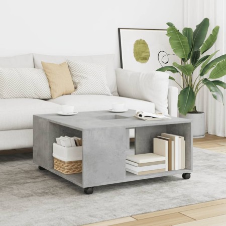 Mesa de centro madera de ingeniería gris hormigón 80x80x40 cm de , Mesas de centro - Ref: Foro24-853176, Precio: 80,07 €, Des...