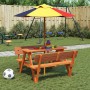 Picknicktisch für 4 Kinder mit Sonnenschirmloch aus Fichtenholz. von , Gartentische - Ref: Foro24-3281619, Preis: 123,83 €, R...