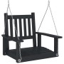 Garden swing chair with black fir wood and metal chains. by , Garden rockers - Ref: Foro24-4008976, Price: 98,99 €, Discount: %