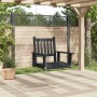 Garden swing chair with black fir wood and metal chains. by , Garden rockers - Ref: Foro24-4008976, Price: 98,99 €, Discount: %