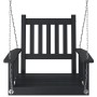 Garden swing chair with black fir wood and metal chains. by , Garden rockers - Ref: Foro24-4008976, Price: 98,99 €, Discount: %