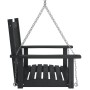 Garden swing chair with black fir wood and metal chains. by , Garden rockers - Ref: Foro24-4008976, Price: 98,99 €, Discount: %