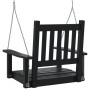 Garden swing chair with black fir wood and metal chains. by , Garden rockers - Ref: Foro24-4008976, Price: 98,99 €, Discount: %